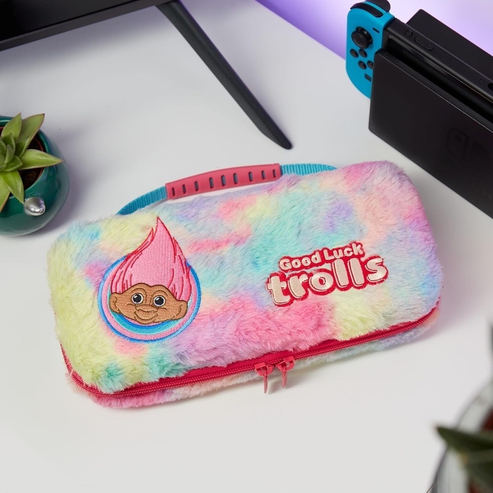 Numskull Good Luck Trolls Hard Shell Travel Case for Nintendo Switch Console